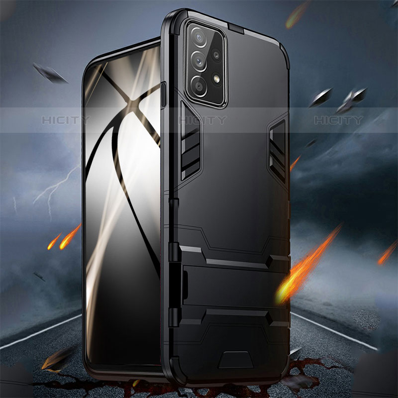 Samsung Galaxy M32 5G用ハイブリットバンパーケース スタンド プラスチック 兼シリコーン カバー R01 サムスン