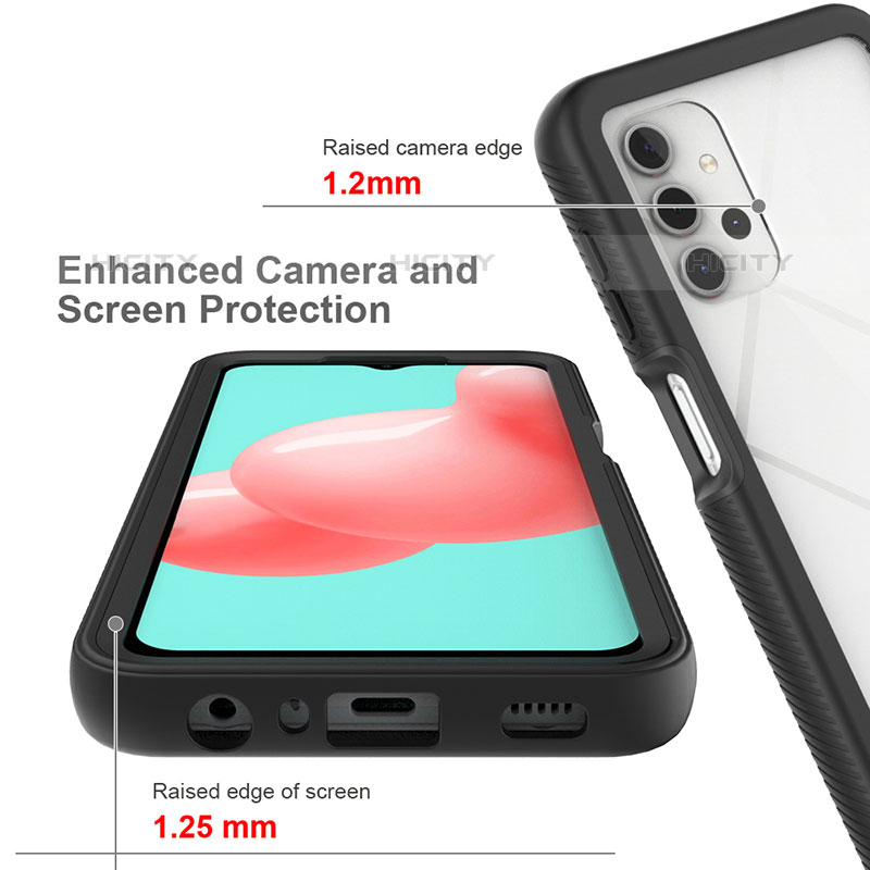 Samsung Galaxy M32 5G用360度 フルカバー ハイブリットバンパーケース クリア透明 プラスチック カバー ZJ6 サムスン 