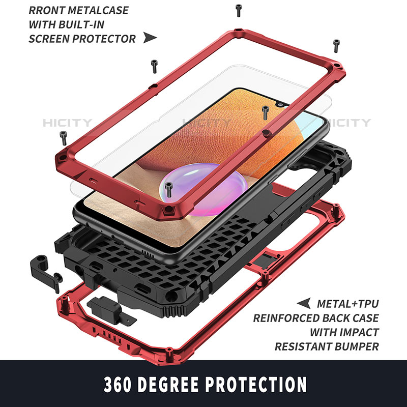Samsung Galaxy M32 5G用360度 フルカバー ケース 高級感 手触り良い アルミメタル 製の金属製 サムスン 