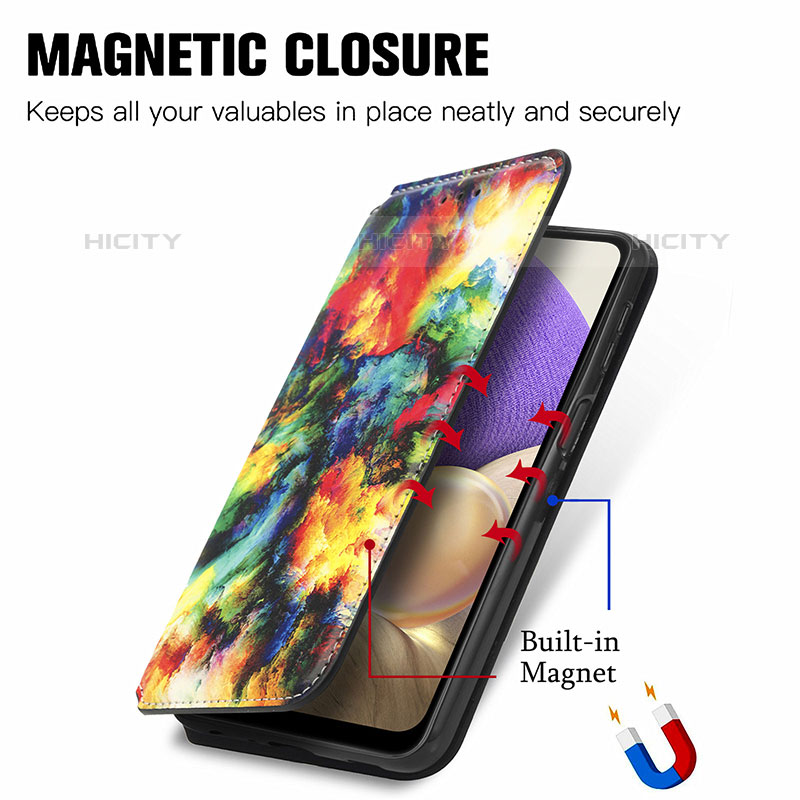 Samsung Galaxy M32 5G用手帳型 レザーケース スタンド パターン カバー S02D サムスン 