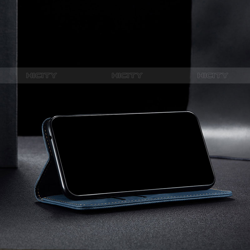 Samsung Galaxy M32 5G用手帳型 布 スタンド B01S サムスン 