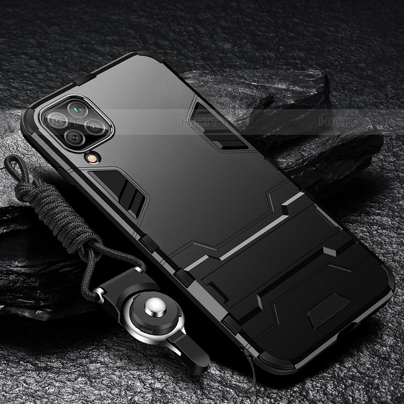 Samsung Galaxy M33 5G用ハイブリットバンパーケース スタンド プラスチック 兼シリコーン カバー R01 サムスン ブラック