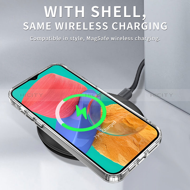 Samsung Galaxy M33 5G用ハイブリットバンパーケース クリア透明 プラスチック カバー AC1 サムスン 