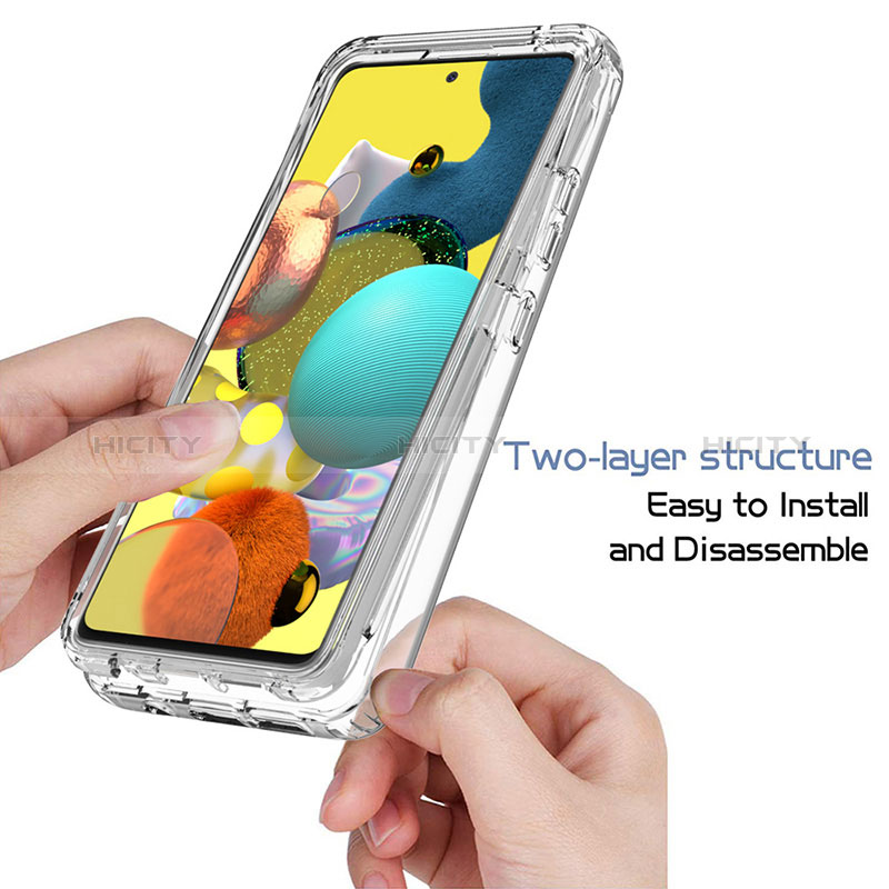 Samsung Galaxy M40S用前面と背面 360度 フルカバー 極薄ソフトケース シリコンケース 耐衝撃 全面保護 バンパー 勾配色 透明 サムスン 