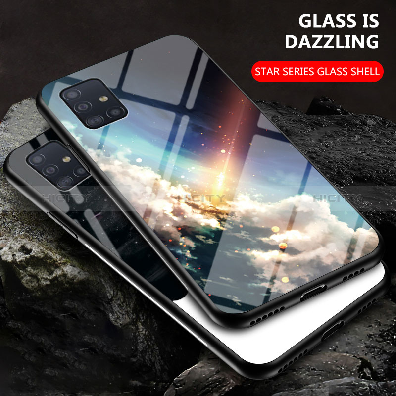 Samsung Galaxy M40S用ハイブリットバンパーケース プラスチック パターン 鏡面 カバー LS1 サムスン 