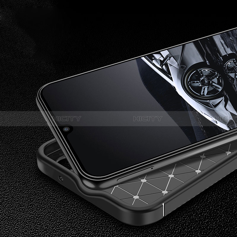 Samsung Galaxy M44 5G用シリコンケース ソフトタッチラバー ツイル カバー サムスン ブラック