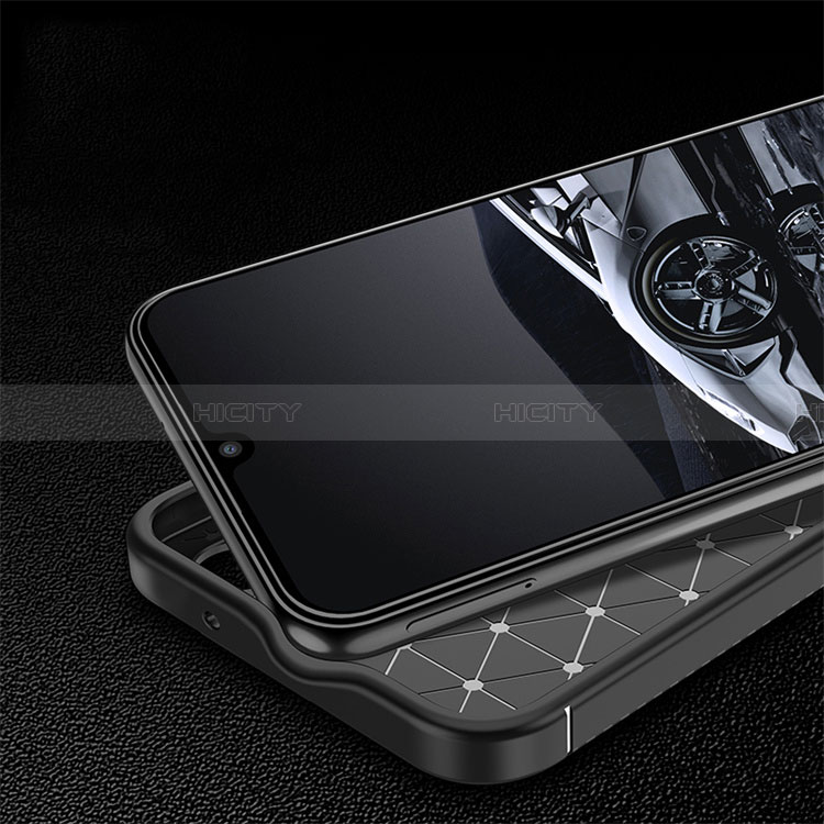 Samsung Galaxy M44 5G用シリコンケース ソフトタッチラバー ツイル カバー S01 サムスン ネイビー