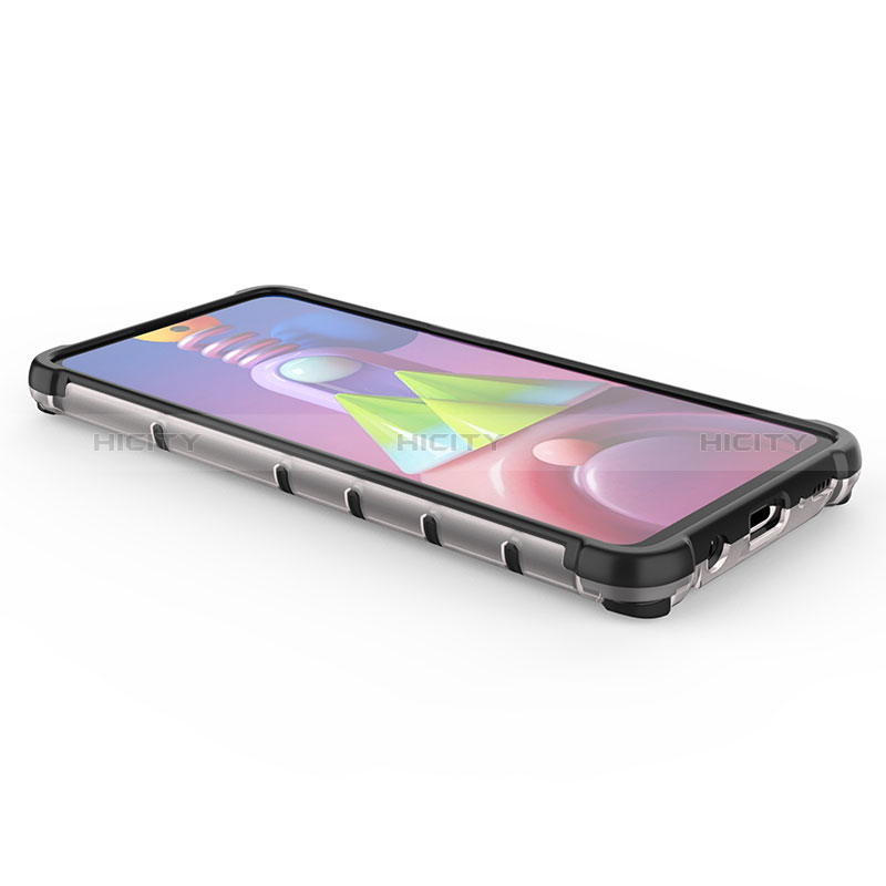 Samsung Galaxy M51用360度 フルカバー ハイブリットバンパーケース クリア透明 プラスチック カバー AM1 サムスン 