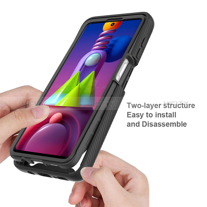 Samsung Galaxy M51用360度 フルカバー ハイブリットバンパーケース クリア透明 プラスチック カバー ZJ1 サムスン 