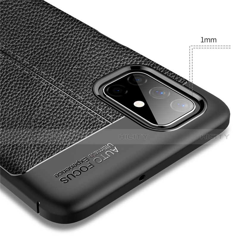 Samsung Galaxy M51用シリコンケース ソフトタッチラバー レザー柄 カバー サムスン 