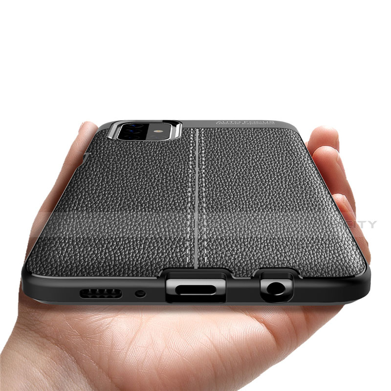 Samsung Galaxy M51用シリコンケース ソフトタッチラバー レザー柄 カバー サムスン 