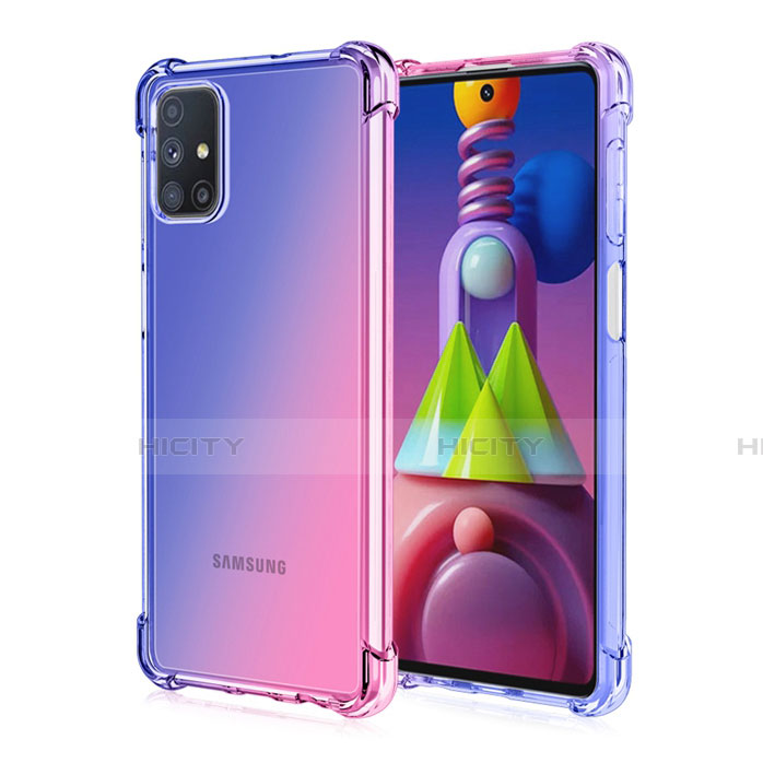 Samsung Galaxy M51用極薄ソフトケース グラデーション 勾配色 クリア透明 サムスン 