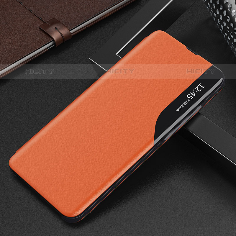 Samsung Galaxy M52 5G用手帳型 レザーケース スタンド カバー QH3 サムスン オレンジ