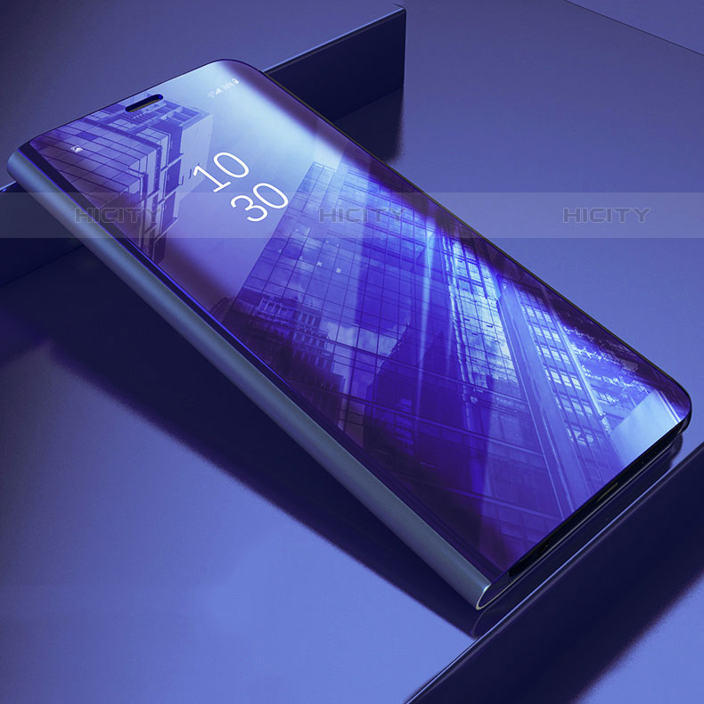 Samsung Galaxy M52 5G用手帳型 レザーケース スタンド 鏡面 カバー L04 サムスン パープル