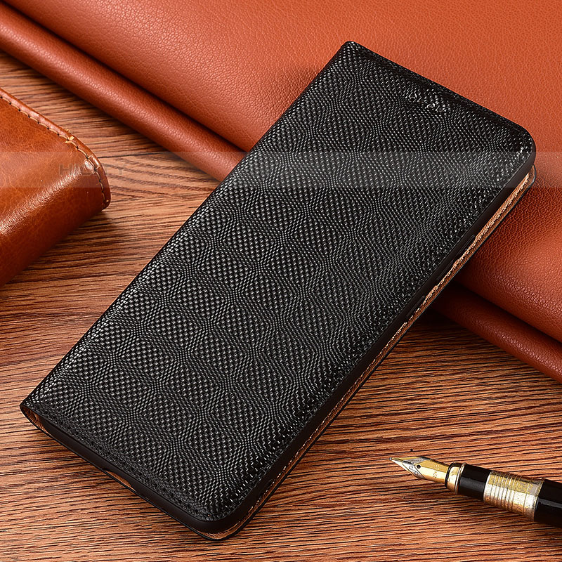 Samsung Galaxy M52 5G用手帳型 レザーケース スタンド カバー H20P サムスン ブラック