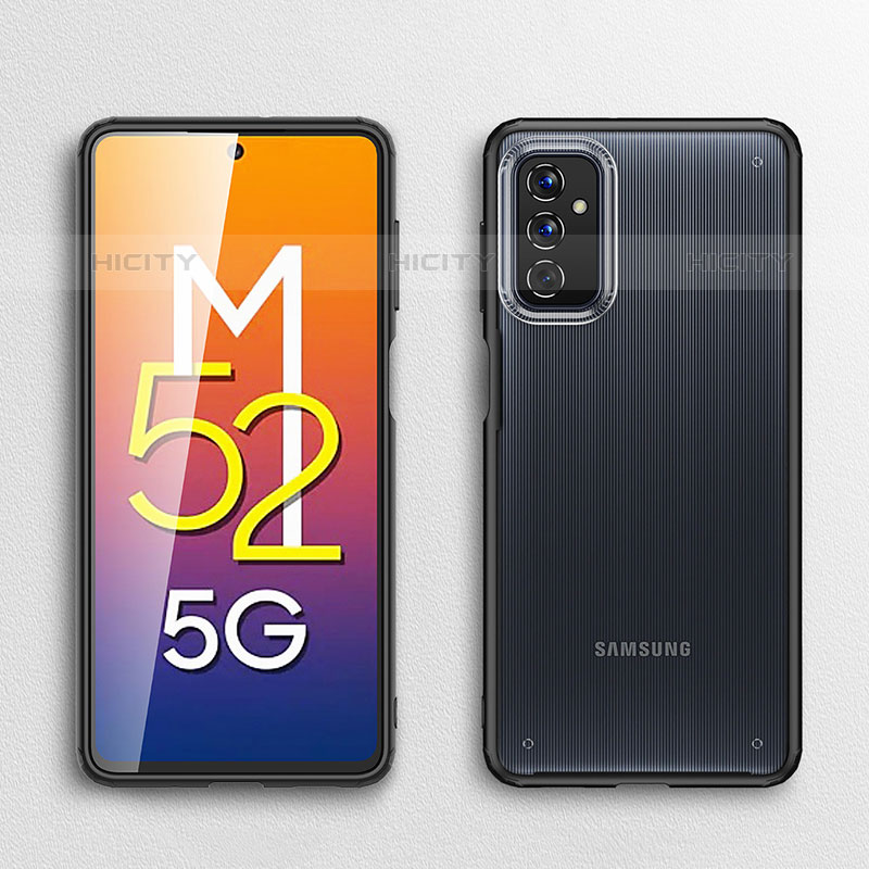 Samsung Galaxy M52 5G用ハイブリットバンパーケース クリア透明 プラスチック カバー サムスン 