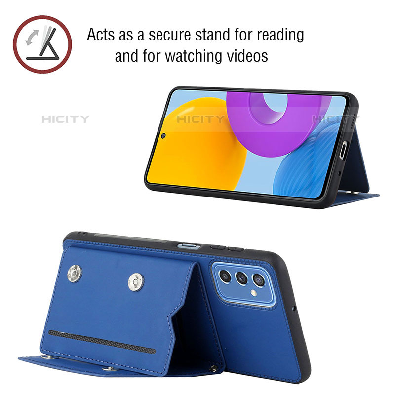 Samsung Galaxy M52 5G用ケース 高級感 手触り良いレザー柄 Y04B サムスン 