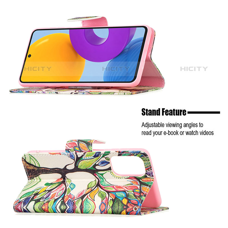 Samsung Galaxy M52 5G用手帳型 レザーケース スタンド パターン カバー B01F サムスン 