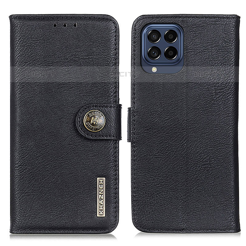 Samsung Galaxy M53 5G用手帳型 レザーケース スタンド カバー K02Z サムスン ブラック