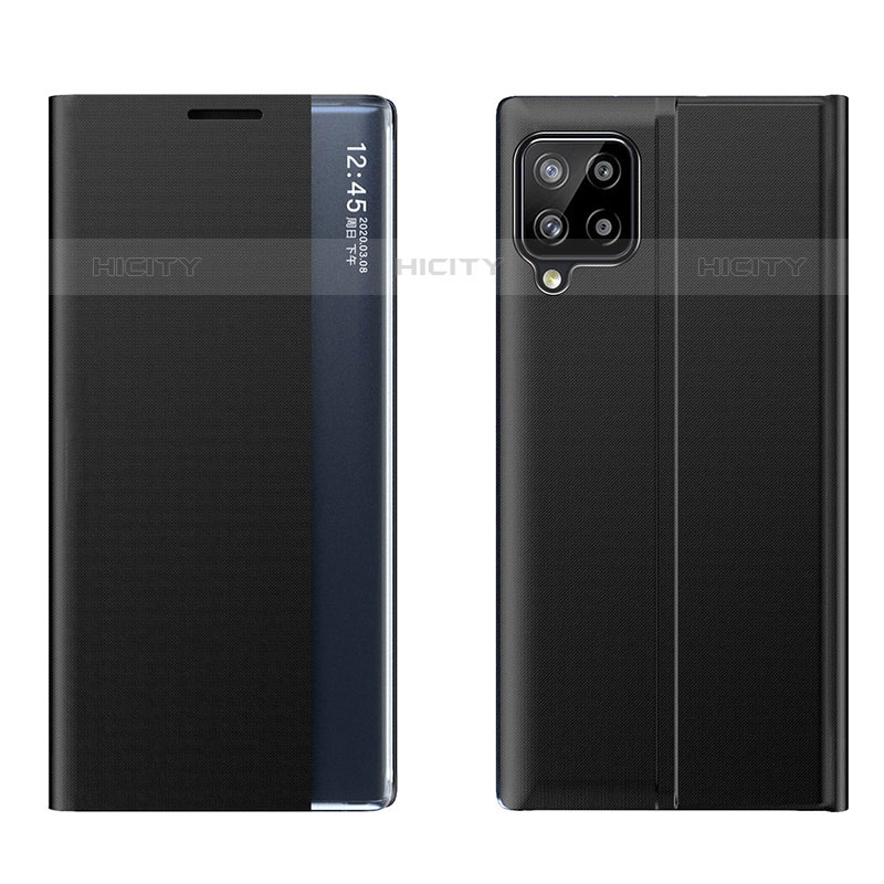 Samsung Galaxy M53 5G用手帳型 レザーケース スタンド カバー QH2 サムスン ブラック