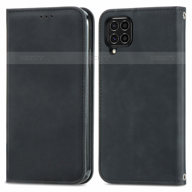 Samsung Galaxy M62 4G用手帳型 レザーケース スタンド カバー S04D サムスン ブラック