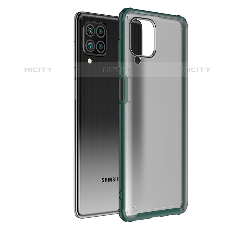 Samsung Galaxy M62 4G用ハイブリットバンパーケース クリア透明 プラスチック カバー サムスン グリーン