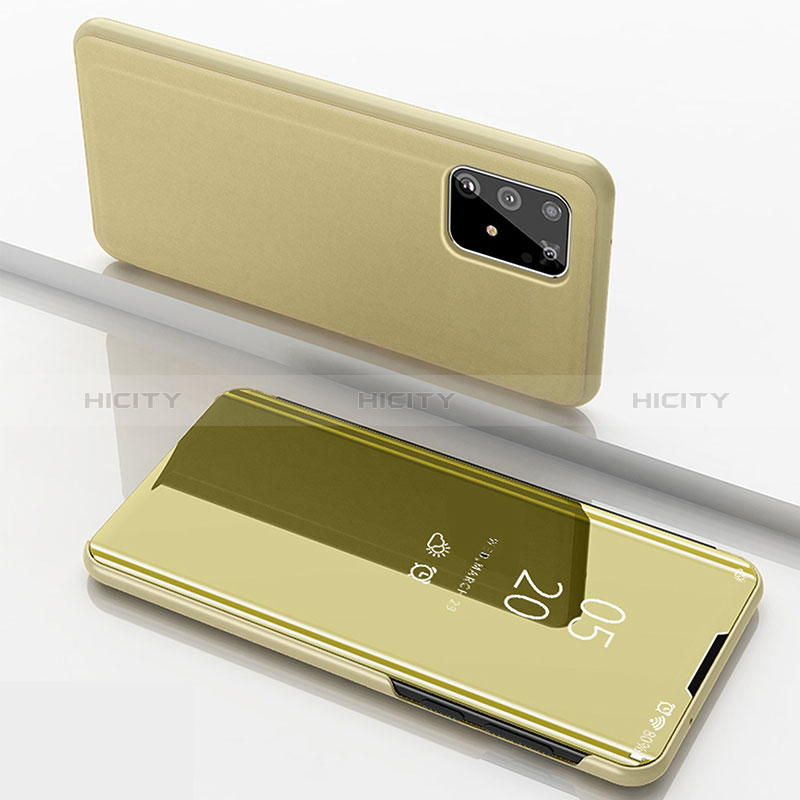 Samsung Galaxy M80S用手帳型 レザーケース スタンド 鏡面 カバー ZL1 サムスン ゴールド