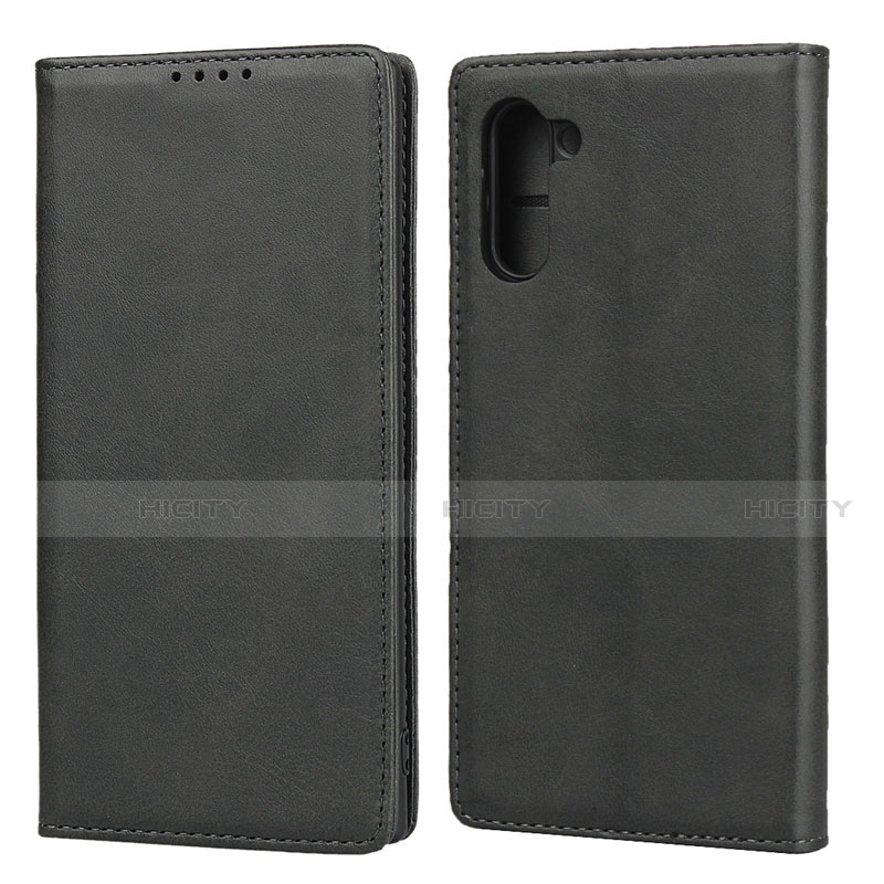 Samsung Galaxy Note 10 5G用手帳型 レザーケース スタンド カバー T07 サムスン ブラック