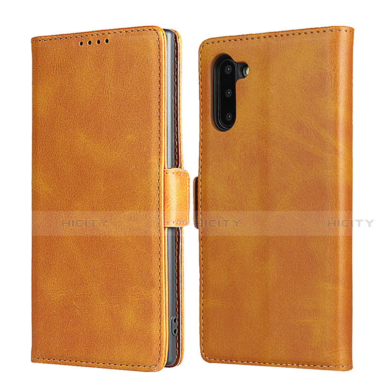 Samsung Galaxy Note 10 5G用手帳型 レザーケース スタンド カバー T08 サムスン オレンジ
