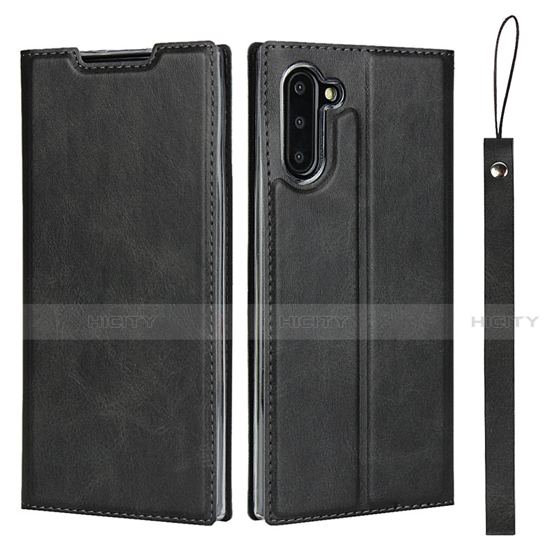 Samsung Galaxy Note 10 5G用手帳型 レザーケース スタンド カバー T09 サムスン ブラック