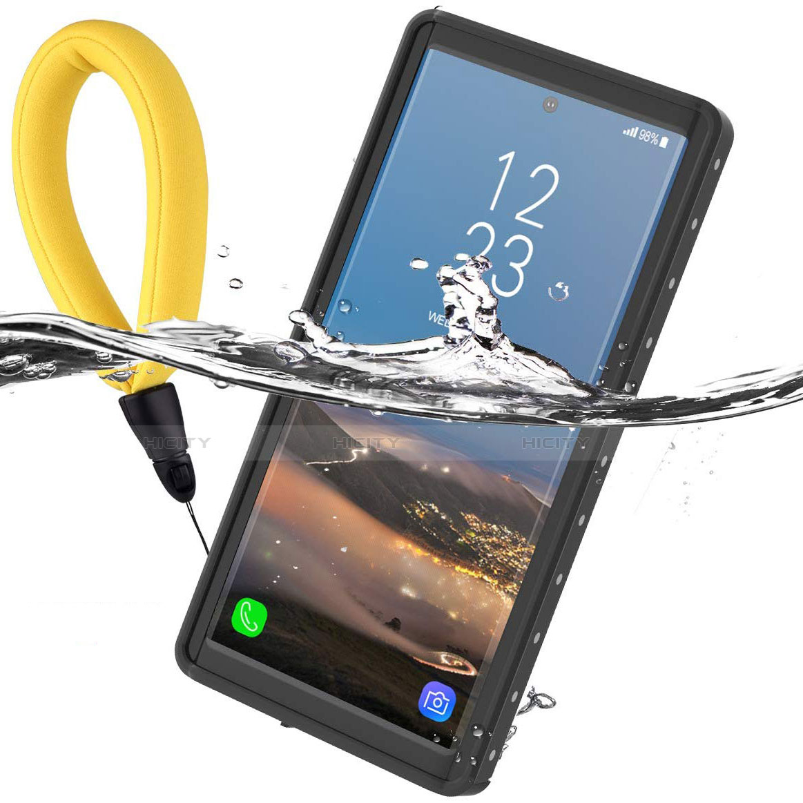 Samsung Galaxy Note 10 5G用完全防水ケース ハイブリットバンパーカバー 高級感 手触り良い 360度 サムスン ブラック