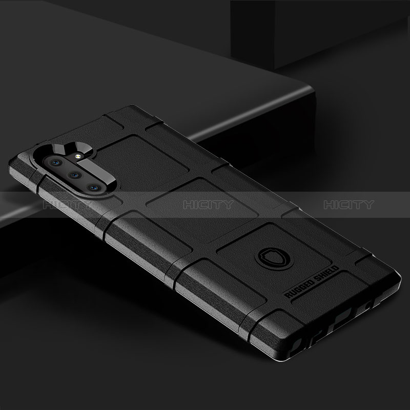 Samsung Galaxy Note 10 5G用360度 フルカバー極薄ソフトケース シリコンケース 耐衝撃 全面保護 バンパー J02S サムスン ブラック
