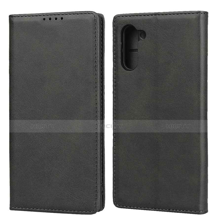 Samsung Galaxy Note 10 5G用手帳型 レザーケース スタンド カバー サムスン ブラック