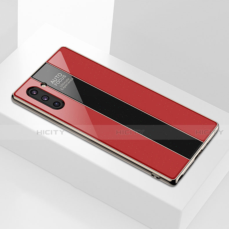 Samsung Galaxy Note 10 5G用ハイブリットバンパーケース プラスチック 鏡面 カバー サムスン レッド