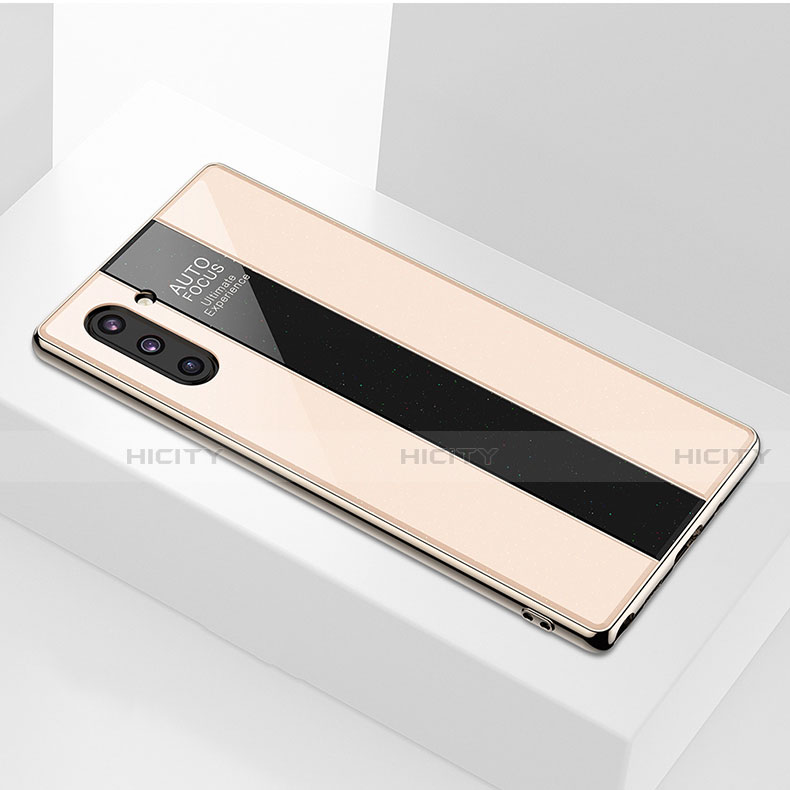 Samsung Galaxy Note 10 5G用ハイブリットバンパーケース プラスチック 鏡面 カバー サムスン ゴールド