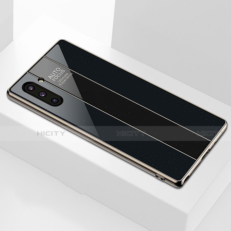 Samsung Galaxy Note 10 5G用ハイブリットバンパーケース プラスチック 鏡面 カバー サムスン ブラック