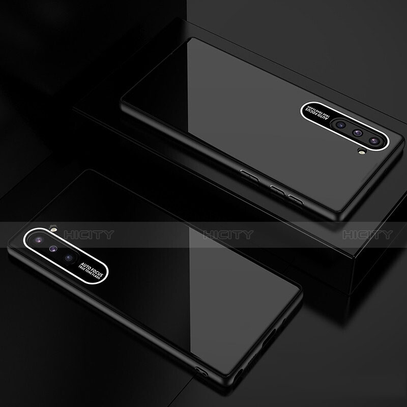 Samsung Galaxy Note 10 5G用ハイブリットバンパーケース プラスチック 鏡面 カバー M01 サムスン ブラック