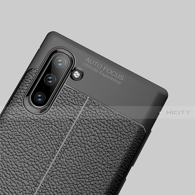 Samsung Galaxy Note 10 5G用シリコンケース ソフトタッチラバー レザー柄 カバー H03 サムスン 