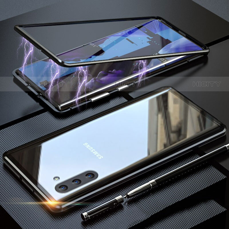 Samsung Galaxy Note 10 5G用ケース 高級感 手触り良い アルミメタル 製の金属製 360度 フルカバーバンパー 鏡面 カバー M02 サムスン 