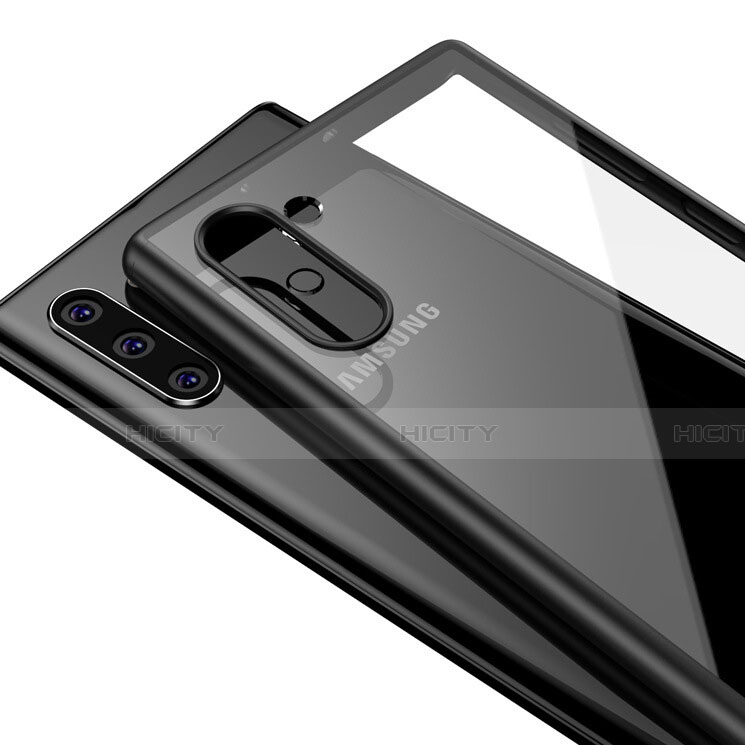 Samsung Galaxy Note 10 5G用ハイブリットバンパーケース クリア透明 プラスチック 鏡面 カバー サムスン 