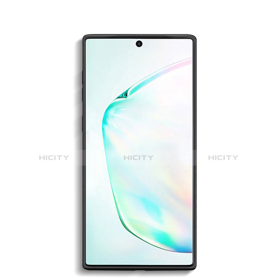 Samsung Galaxy Note 10 5G用シリコンケース ソフトタッチラバー レザー柄 カバー S01 サムスン 