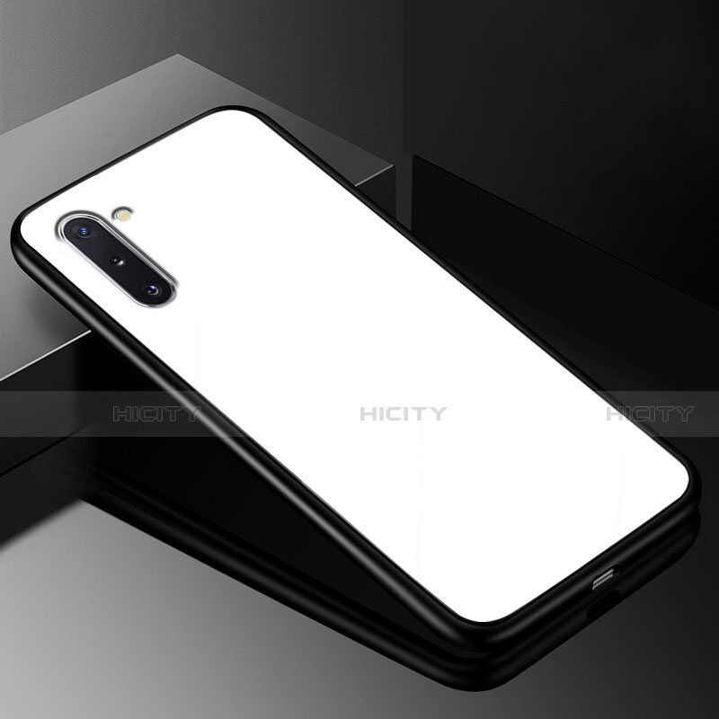 Samsung Galaxy Note 10用ハイブリットバンパーケース プラスチック 鏡面 カバー T01 サムスン ホワイト