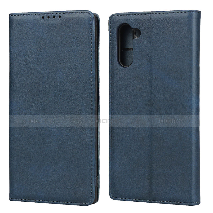 Samsung Galaxy Note 10用手帳型 レザーケース スタンド カバー サムスン ネイビー