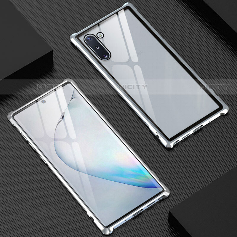 Samsung Galaxy Note 10用ケース 高級感 手触り良い アルミメタル 製の金属製 360度 フルカバーバンパー 鏡面 カバー M06 サムスン 