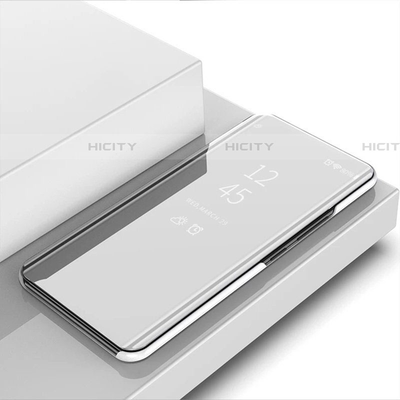 Samsung Galaxy Note 10 Lite用手帳型 レザーケース スタンド 鏡面 カバー L02 サムスン シルバー