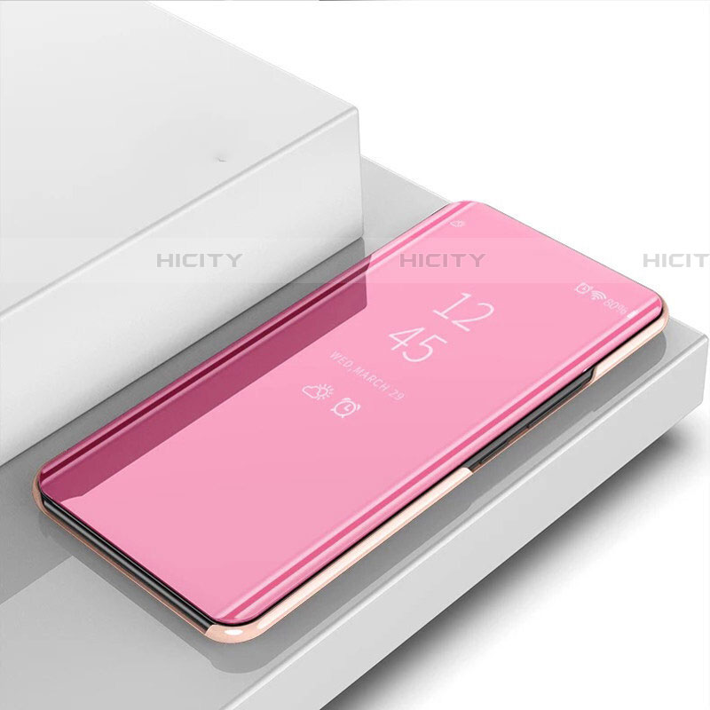 Samsung Galaxy Note 10 Lite用手帳型 レザーケース スタンド 鏡面 カバー L02 サムスン ローズゴールド