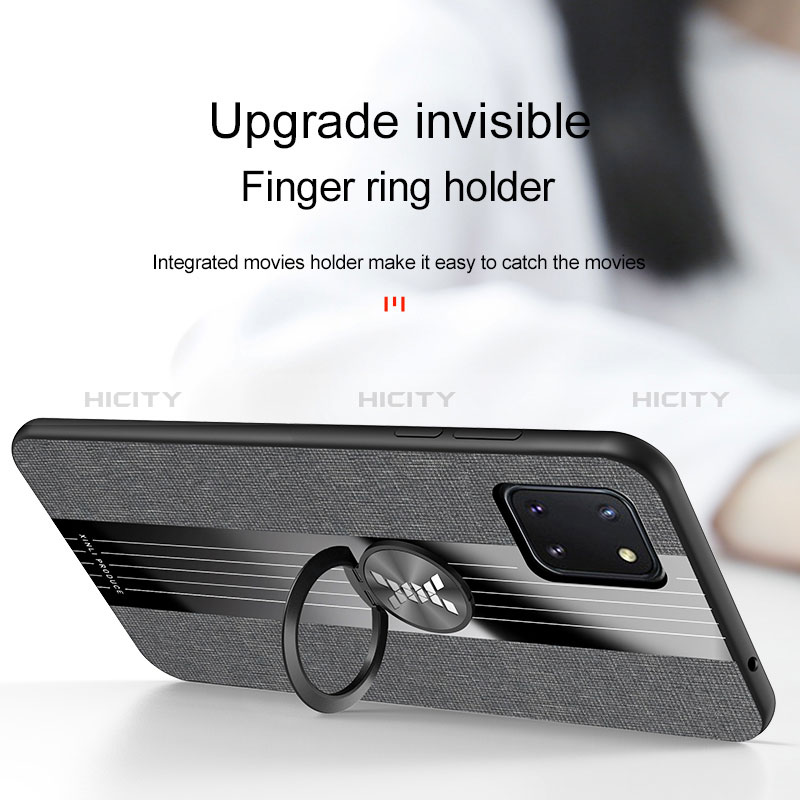 Samsung Galaxy Note 10 Lite用極薄ソフトケース シリコンケース 耐衝撃 全面保護 アンド指輪 マグネット式 バンパー X01L サムスン 