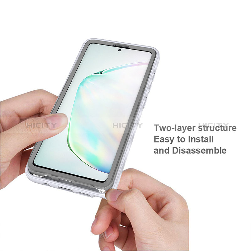 Samsung Galaxy Note 10 Lite用360度 フルカバー ハイブリットバンパーケース クリア透明 プラスチック カバー ZJ1 サムスン 