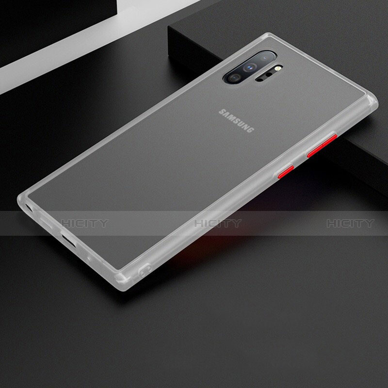 Samsung Galaxy Note 10 Plus 5G用ハイブリットバンパーケース クリア透明 プラスチック 鏡面 カバー H02 サムスン ホワイト