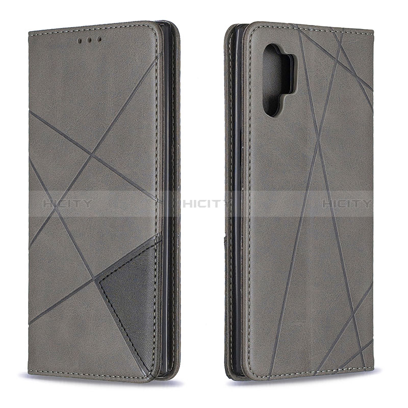 Samsung Galaxy Note 10 Plus 5G用手帳型 レザーケース スタンド カバー B07F サムスン グレー